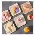 Platos Ecológicos, Platos Bambú 11 Cms, Platos Hoja De Palma, Platos Madera