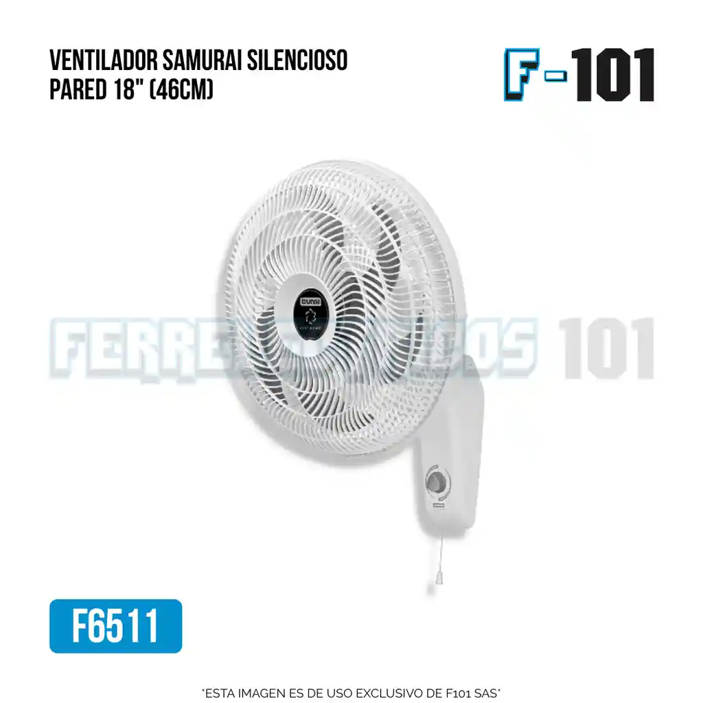 Ventilador Samurai Silencioso Pared 18" (46cm)