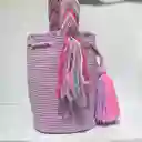 Mochila Wayu Pequeña Lisa Con Asa Tejida