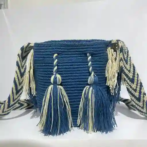 Mochila Wayuu Pequeña Lisa Con Asa Tejida ✨