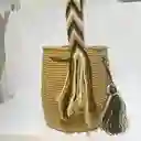 Mochila Wayuu Pequeña Lisa Con Asa Tejida ✨