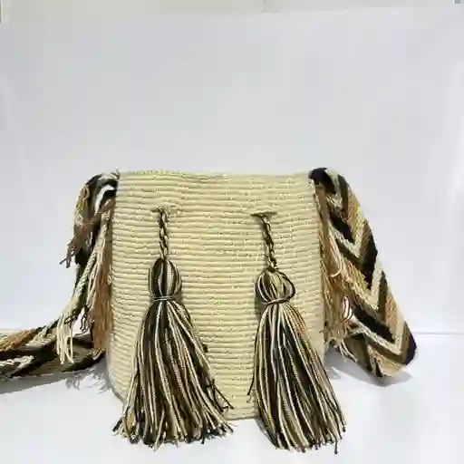 Mochila Wayuu Pequeña Lisa Con Asa Tejida ✨