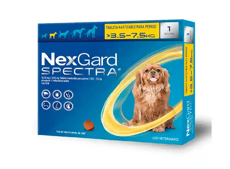 Nexgard Spectra S ( 3.5 - 7.5 Kg) Amarillo