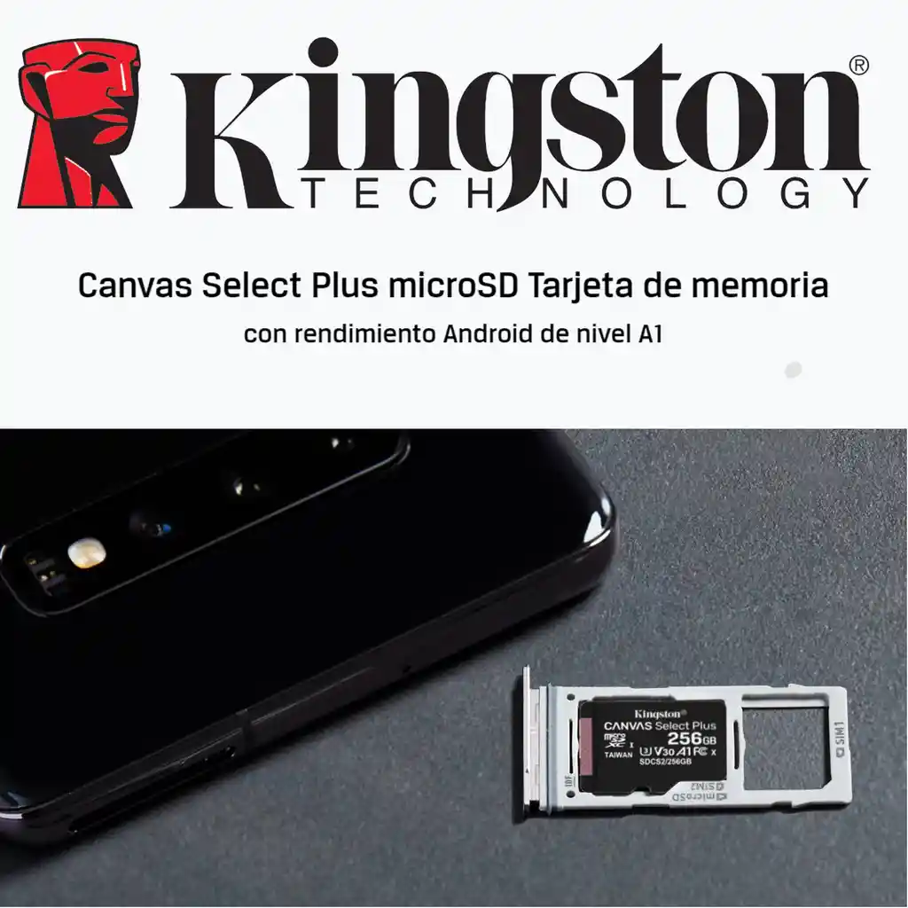 Tarjeta Microsd 256gb Kingston Canvas Select Plus 100mbs