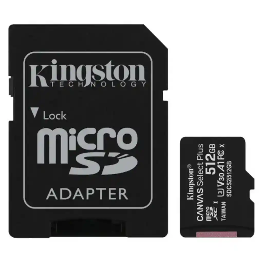 Tarjeta Microsd 512gb Kingston Canvas Select Plus 100mbs