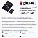 Tarjeta Microsd 512gb Kingston Canvas Select Plus 100mbs