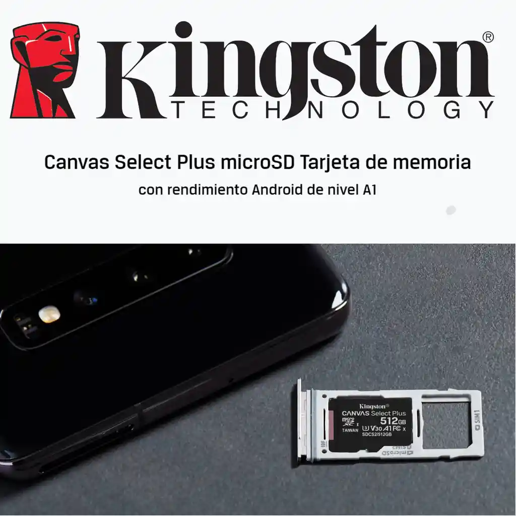 Tarjeta Microsd 512gb Kingston Canvas Select Plus 100mbs
