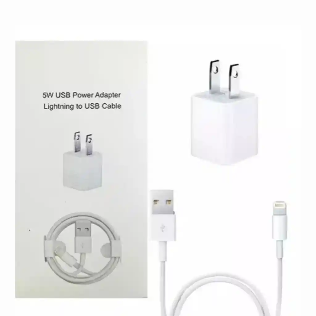 Cargador Iphone 5w Con Cable Lightning A Usb