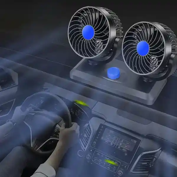 Ventilador Doble Para Carro Puerto Cigarrera