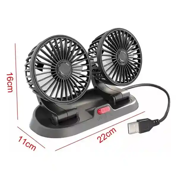 Ventilador Doble Para Carro Puerto Cigarrera