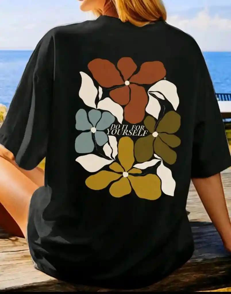 Camisa Oversize Flores Retro