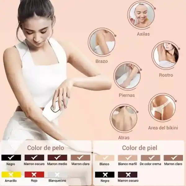 Depiladora Láser Permanente Ipl De Color Blanco