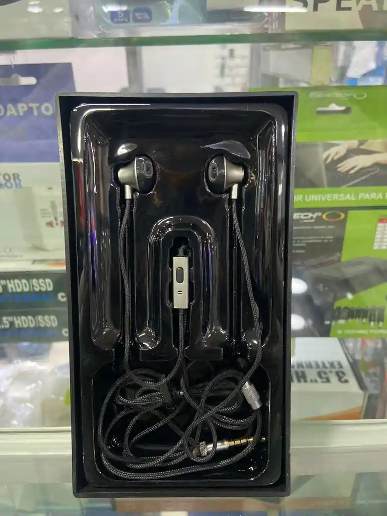 Manos Libres Metal Topito Negro 1.2 Mts Cable Cordon Boton Contestar
