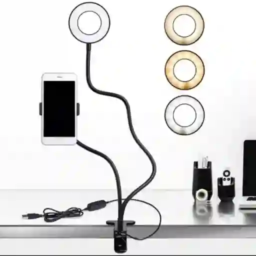Aro De Luz Led Con Soporte Flexible Para Celular