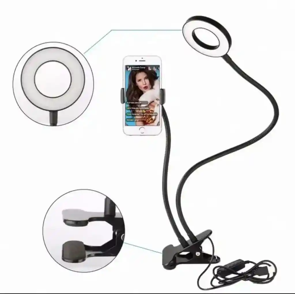 Aro De Luz Led Con Soporte Flexible Para Celular