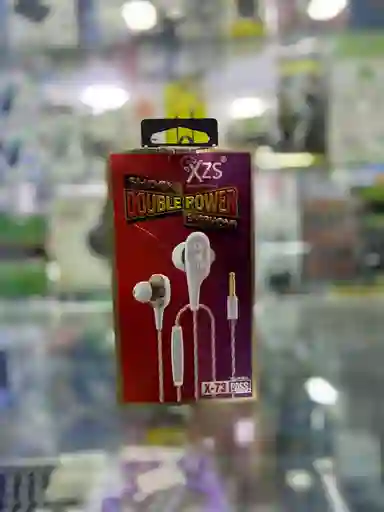 Audifonos Manos Libres Plug 3.5 Silicona Duoble Power Xzs Blanco Control Vol 1.2 Mts