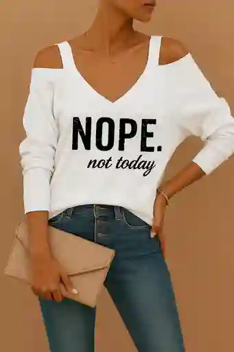 Sweater Cold Shoulder Frase - Nope Not Today