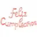 Letrero De Globos Feliz Cumpleaños En Cursiva