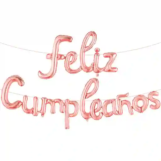 Letrero De Globos Feliz Cumpleaños En Cursiva