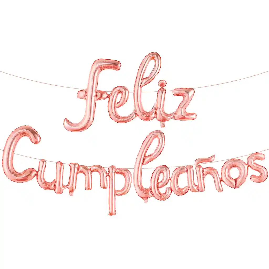 Letrero De Globos Feliz Cumpleaños En Cursiva