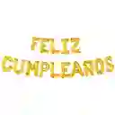 Letrero De Globos Feliz Cumpleaños En Cursiva