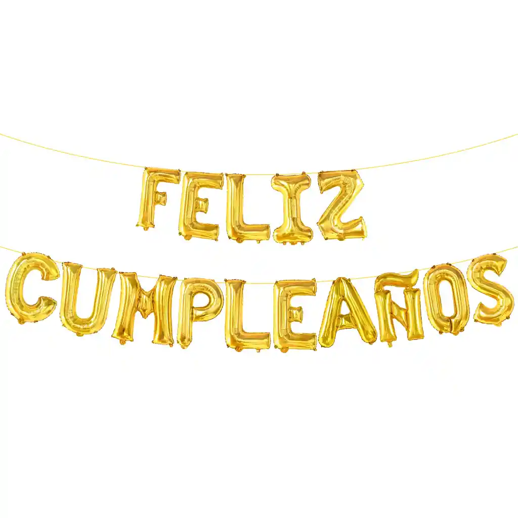 Letrero De Globos Feliz Cumpleaños En Cursiva