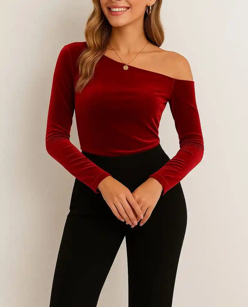 Blusa Terciopelo Hombro Descubierto - Velvet Noire
