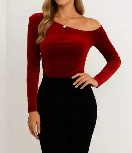 Blusa Terciopelo Hombro Descubierto - Velvet Noire