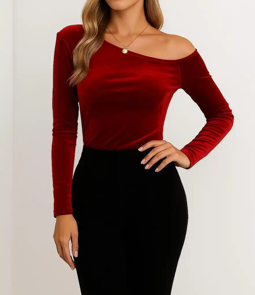 Blusa Terciopelo Hombro Descubierto - Velvet Noire