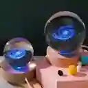 Lampara De Esfera De Cristal 3d Galaxia Luz Rgb 8cm
