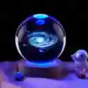 Lampara De Esfera De Cristal 3d Galaxia Luz Rgb 8cm