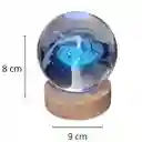 Lampara De Esfera De Cristal 3d Galaxia Luz Rgb 8cm