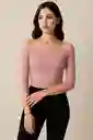 Top Rosa Palo Off-shoulder