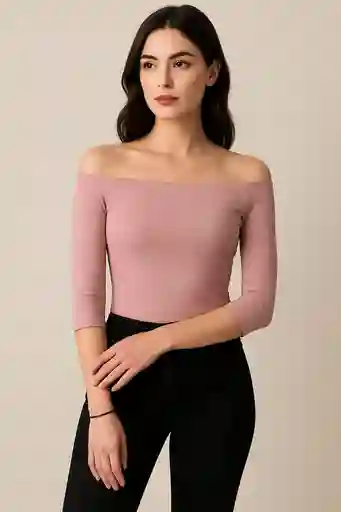 Top Rosa Palo Off-shoulder
