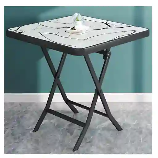 Mesa Cuadrada 70cm Plegable Vidrio