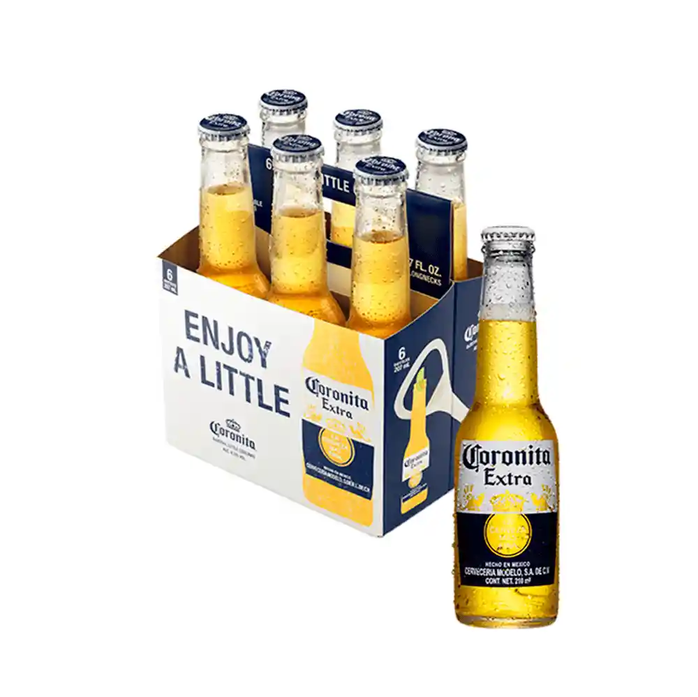 Six Pack Cerveza Coronita Extra 210 Ml (6 Botellas)