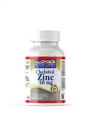 Chelated Zinc 40 Mg 100 Tabletas Healthy America