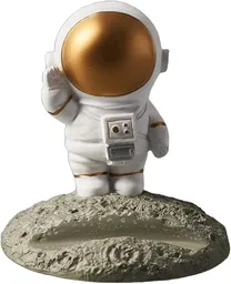 Moderno Soporte Con Base Astronauta En La Luna Para Celular