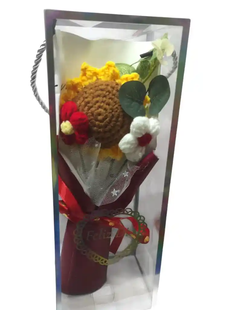 Flores Eternas Tejidas Crochet Amor Y Amistad Girasol