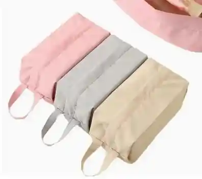 Cosmetiquera De Tela Para Almacenamiento, Neceser De Viaje Portátil, Bolsas Para Ropa Interior Y Calcetines, Lavado A Mano, Disponible En Gris, Rosa Y Café Claro