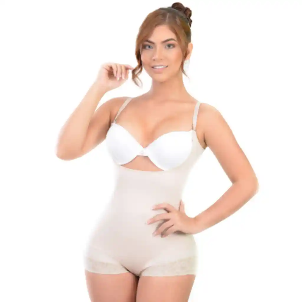 Fb851-body Moldeador Media Compresión Con Encaje Color: Beige Talla:xl