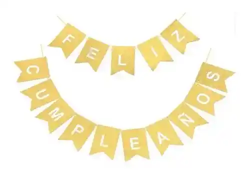 Letrero Banderin Feliz Cumpleaños