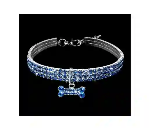 Collar Huesito Imitacion Diamantes Para Perros Y Gatos Colores Variados - Pa67s