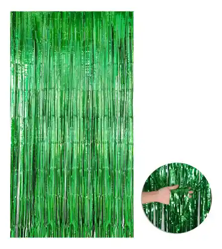 Cortina Metalizada De Fiesta Verde