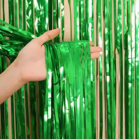 Cortina Metalizada De Fiesta Verde