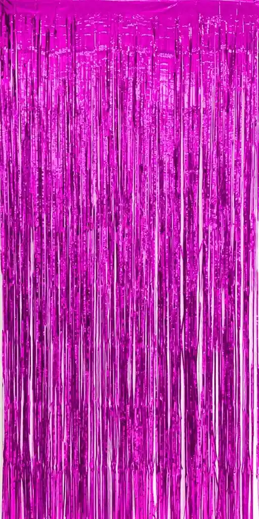 Cortina Metalizada De Fiesta Fucsia