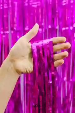 Cortina Metalizada De Fiesta Fucsia