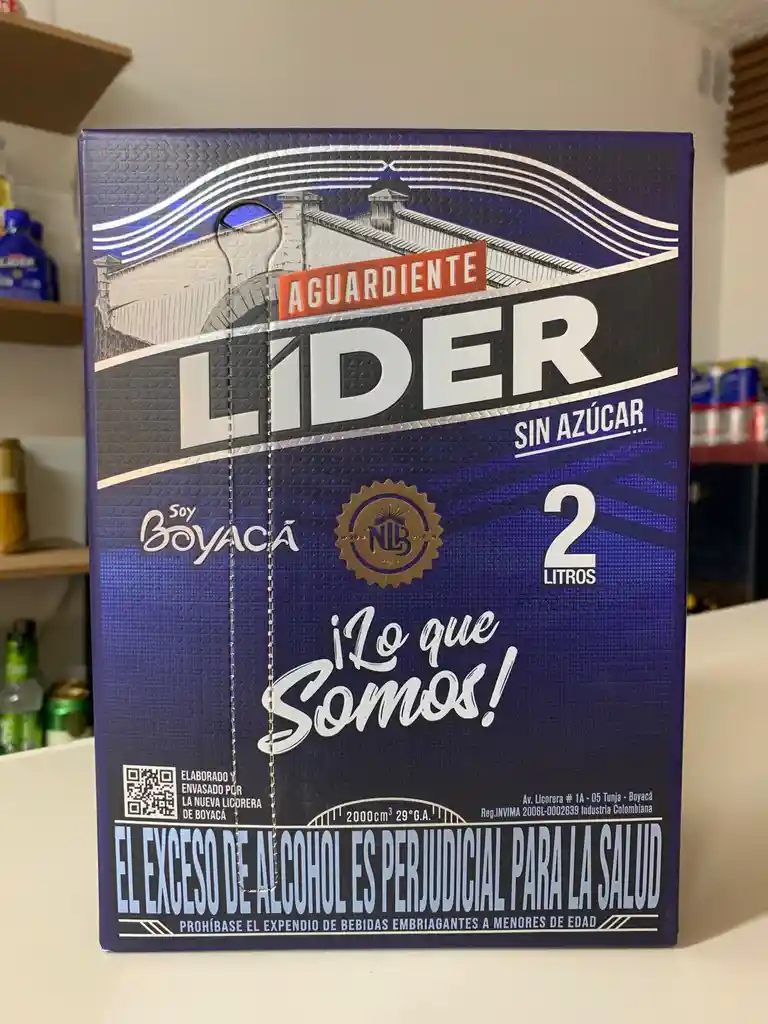 Aguardiente Líder Sin Azúcar Everpack 2l