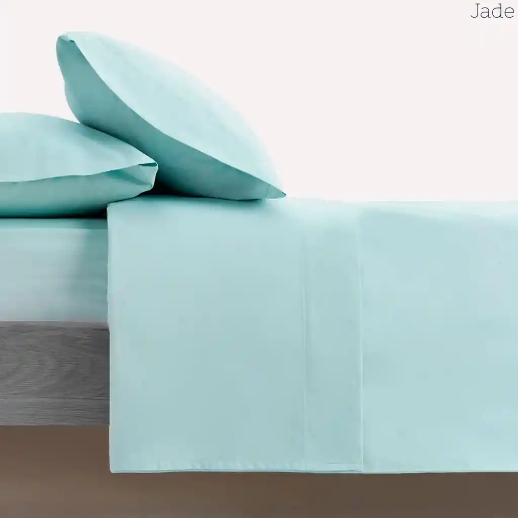 Juego De Sabana King Unicolor Verde Jade