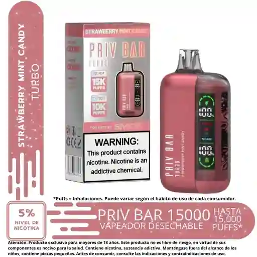 Vape Priv Bar Strawberry Mint Candy